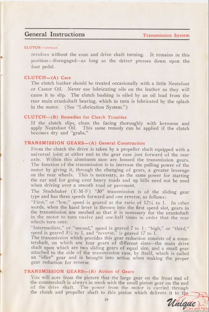 1912 Studebaker E-M-F 30 Operation Manual Page 7